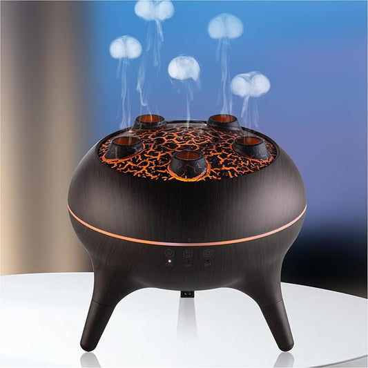 Essential Oil Diffuser 250ML,Jellyfish Diffuser Air Humidifiers Sound Pickup Ultrasonic Aromatherapy Diffuser Remote Control 7 Color Lights for Home Bedroom Office Hotel (Brown Color) - Bloomnest