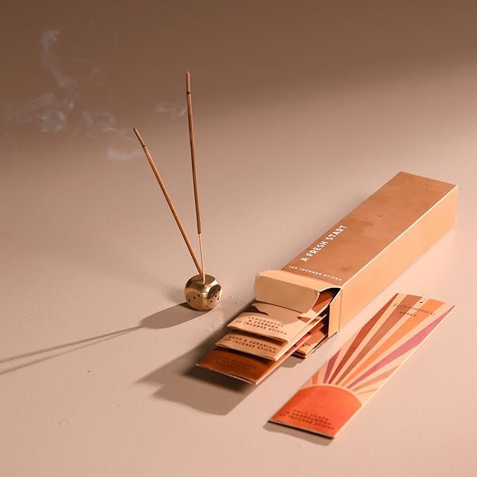 Folkulture Incense Sticks with Holder for Gift | Set of 6 (120) Organic, Non Toxic | Vanilla Incense-Set | Set of 6 (120 Sticks) Palo Santo Insence-Sticks | Sandalwood Incenses, Lemongrass, Rose FOLKULTURE