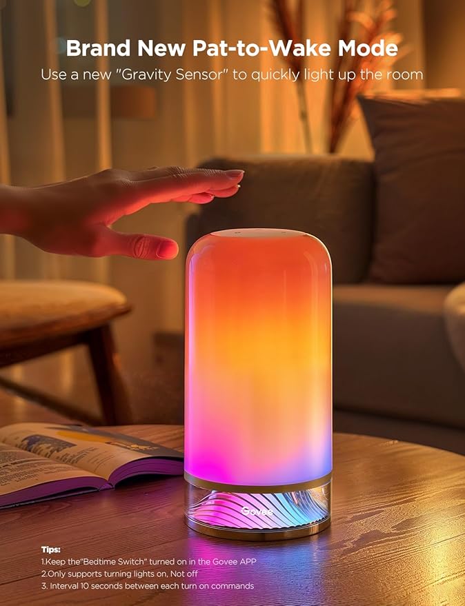 Govee RGBIC Smart Table Lamp 2, Touch Bedside Small Table Lamp Work with Matter, Alexa, LED Desk Lamp with 64 Scene Modes, Color Changing Lamp for Bedroom Living Room Dimmable Night Light(Corded) - Bloomnest