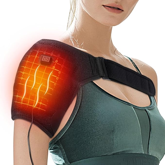 Shoulder-Heating-Pad-Heated-Wrap - 3 Heat Levels Heating Pad for Shoulder Pain for Men Women Frozen Shoulder Pain Relief - Bloomnest