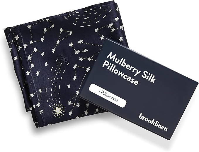 Brooklinen Mulberry Silk Pillowcase – 100% Pure Silk Pillow Case, Soft & Durable, Anti-Friction Comfort, Hight Quality Smooth Texture – Machine Washable & Breathable – King Size (Celestial) - Bloomnest