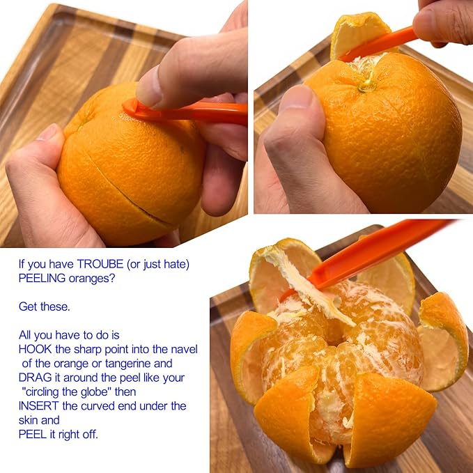 Orange Peeler Tool, 7 Pack, Citrus Peeler for Orange Peeling Orange Opener Slicer Cutter, Safty Plastic, Easy to Grip, Use and Clean, Kitchen Gadgets Vegetable Slicer Kiwi Tool - Bloomnest