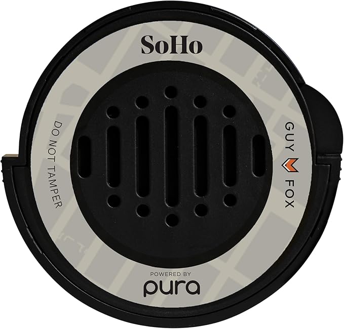 Pura & GUY FOX Car Scent Refill - Fragrance for Pura Car Diffuser - Clean & Safe Luxury Diffuser Scent - Long-Lasting Fragrance for 30 Days of Aroma - Must-Have - Soho - Bloomnest