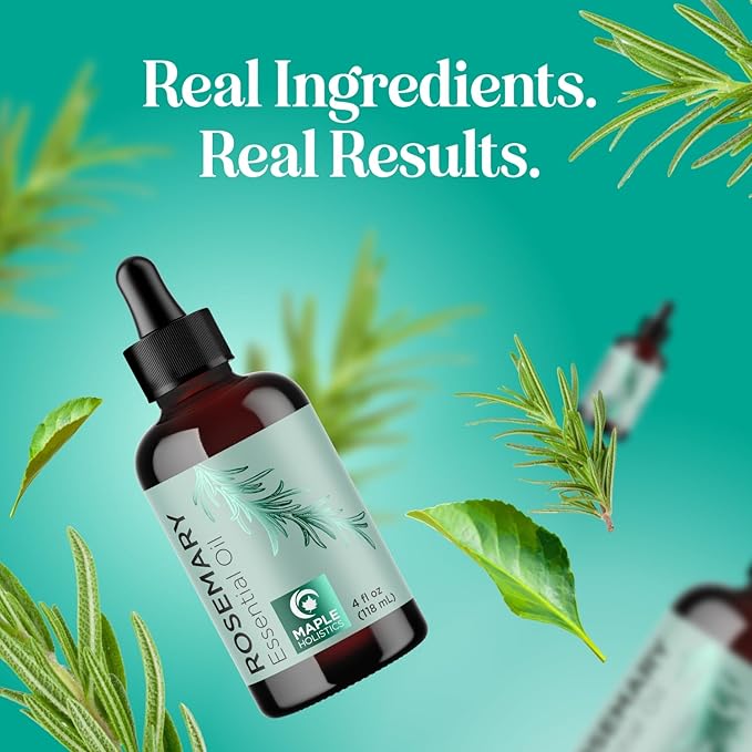 Pure Rosemary Essential Oil with Dropper - Undiluted Rosemary Oil for Hair Skin and Nails and Refreshing Aromatherapy Oil for Diffusers - Rosemary Essential Oil for Cleansing Dry Scalp Care 4oz - Bloomnest