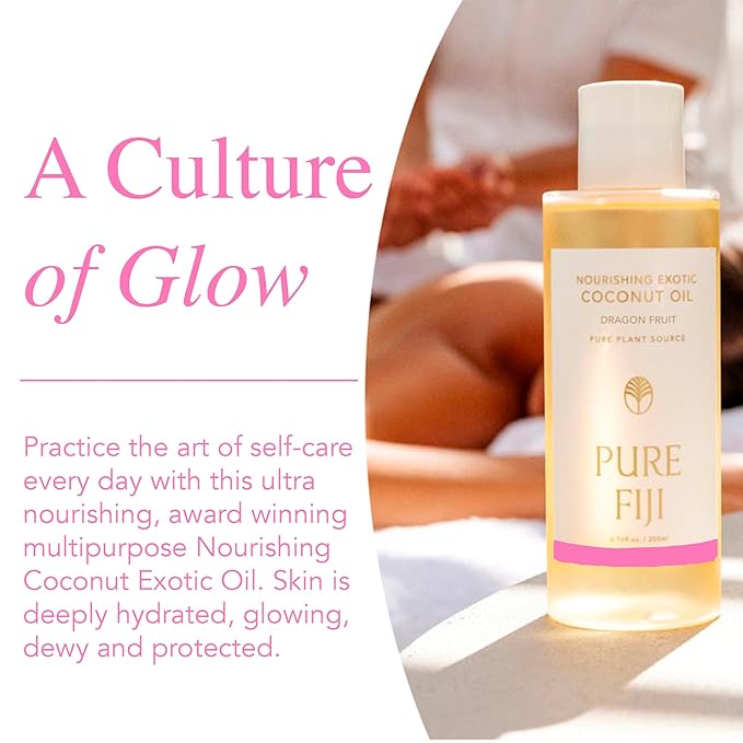 PURE FIJI Nourishing Exotic Coconut Body Oil, Dragon Fruit (7.7 fl oz/230ml) - Bloomnest