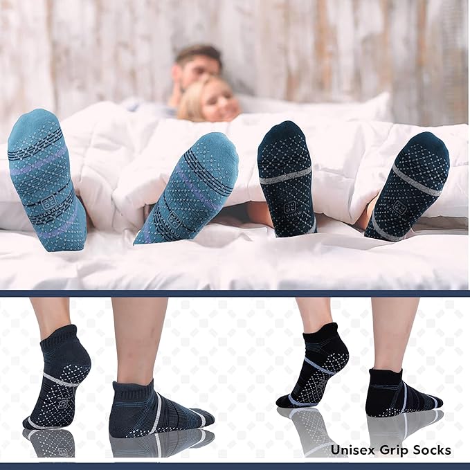 unenow Unisex Non Slip Grip Socks with Cushion for Yoga Pilates Barre Home & Hospital - Bloomnest