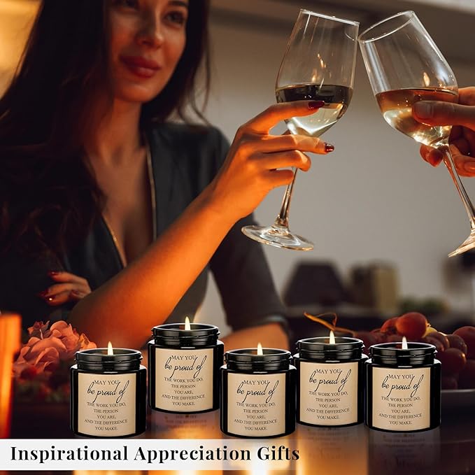 Fumete 10 Pcs Jars Scented Soy Candles 3.5 oz May You Be Proud of The Difference Candles Team Thank You Gifts for Employee Appreciation Gifts Coworker Vet Tech Nurse Teachers(Black,Proud) - Bloomnest