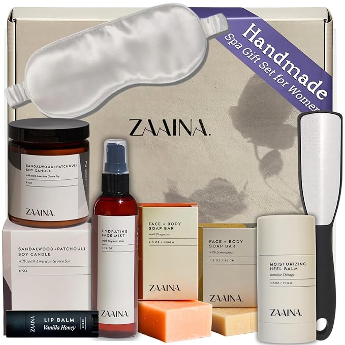 ZAAINA Wellness Spa Package - Relaxing Spa Gifts for Her, Valentine Gift Basket for Women, Self Care Kit for Mom Wife Friend, , Pampering Home Spa Gift Basket, Birthday Gifts for Women