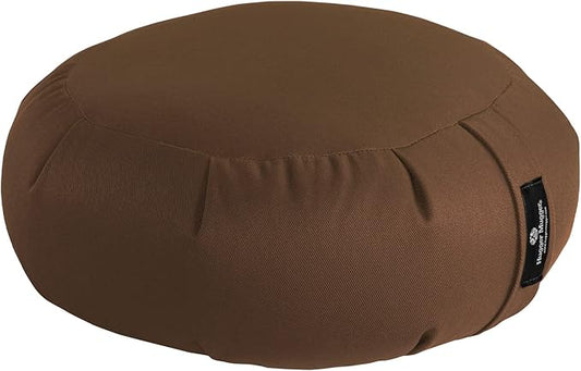 Hugger Mugger Zafu Meditation Cushion - Support in Cross-Legged Sitting, Buckwheat Filled, Durable Fabric, Convenient Handle, Handmade in USA
