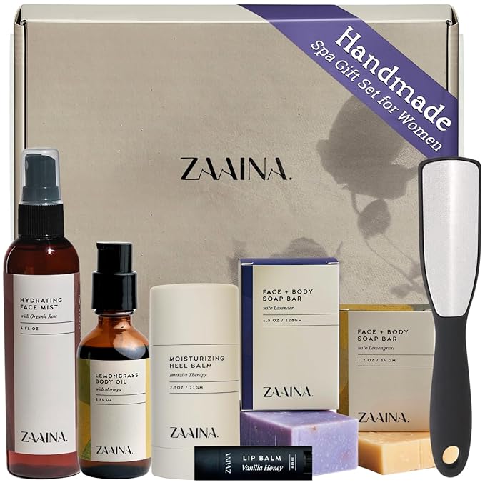 ZAAINA Wellness Spa Box - Relaxing Spa Gifts for Her, Valentine Gift Basket for Women, Self Care Kit for Mom Wife Friend, , Pampering Home Spa Gift Basket, Birthday Gifts for Women