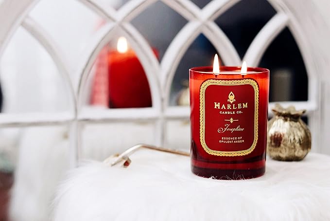 HARLEM CANDLE CO. Josephine - Luxury Scented Soy Candle, 11 oz - 80-Hour Burn Time | Rose, Jasmine, Warm Amber, Tonka Bean, and Sandalwood | Scented Candles for Home - Bloomnest