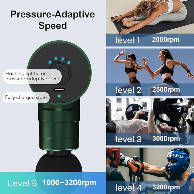 arboleaf Massage Gun Deep Tissue, Full-Metal Electric Portable Hand Held Massager Gun for Back, Body Sore Muscles, Pain Relief, Gifts, Office, Home, Athletes - Bloomnest