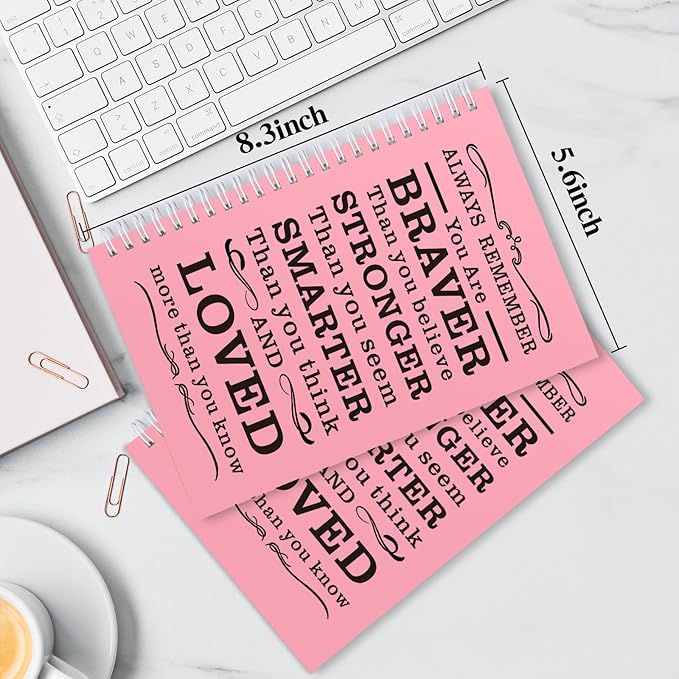 Spiral Notebook Journal, 2 Pcs Hardcover Spiral Notebooks,College Ruled Hardcover Notebook for Work,A5 Notebooks for Work School Note taking, Lined Journal for Women (2Pcs Always-Pink) - Bloomnest