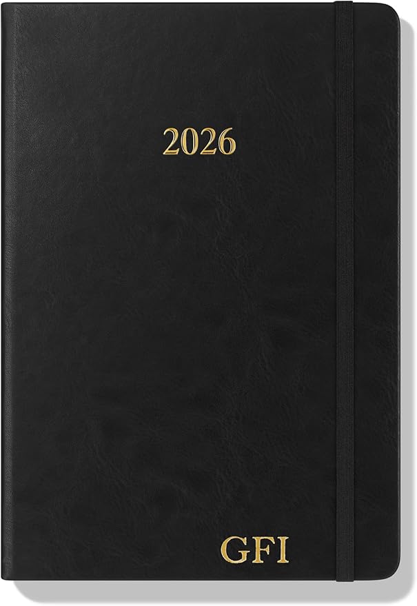 Wykeham's Executive 2026 Daily Journal Planner – US Public Holidays & Format – Customization Available (Personalized Black, 8.5"×5.5") - Bloomnest