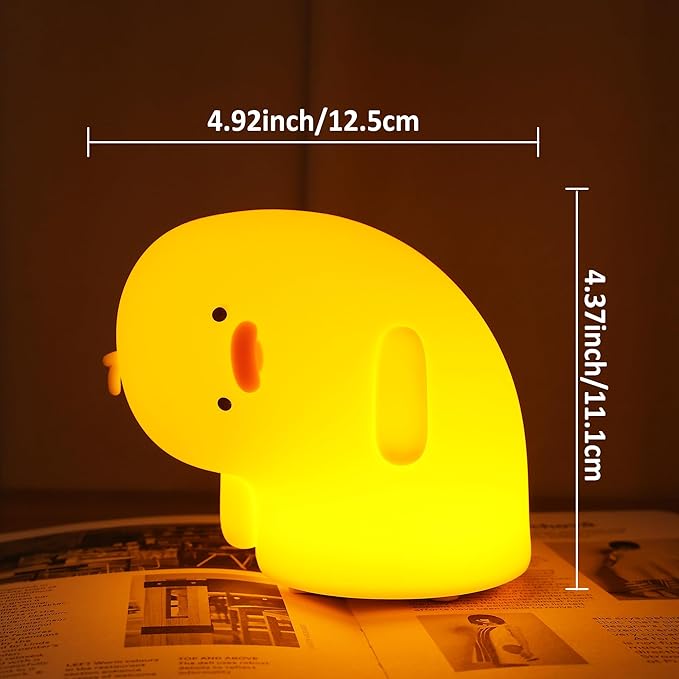 Attivolife Duck Night Light, Silica Gel Nursery Bedside Lamp with Dimmable Rechargeable Timer, Great Decor Piece for Bedrooms, Study, Creative Gift Idea Appeals to Mother Kids Friends Family - Bloomnest