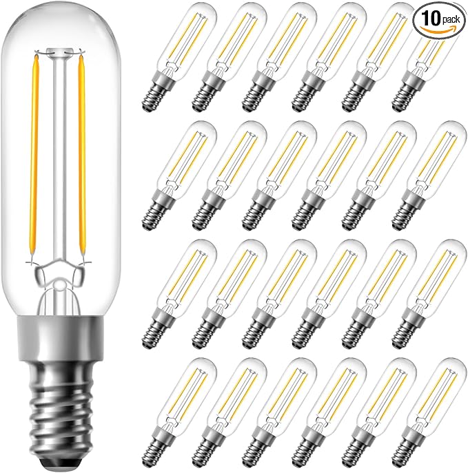 dalattin T6 LED Light Bulbs, 40W Equivalent Dimmable 2700K Soft Warm White Small Lightbulbs, Efficient 4.5W T25 Decorative Bulbs, E12 Base, 120V, for Chandelier Ceiling Fan Wall Sconce, 24Pack - Bloomnest