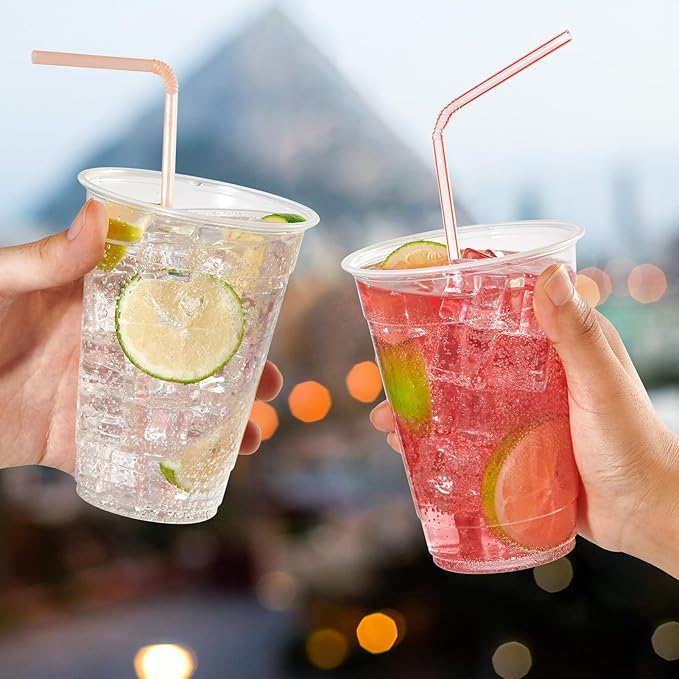 FOCUSLINE 300pack 16 oz Clear Plastic Cups Disposable, Plastic Clear Cups disposable, DrinkIng Cup for Water, Juice, Soda, Ice Coffee - Bloomnest