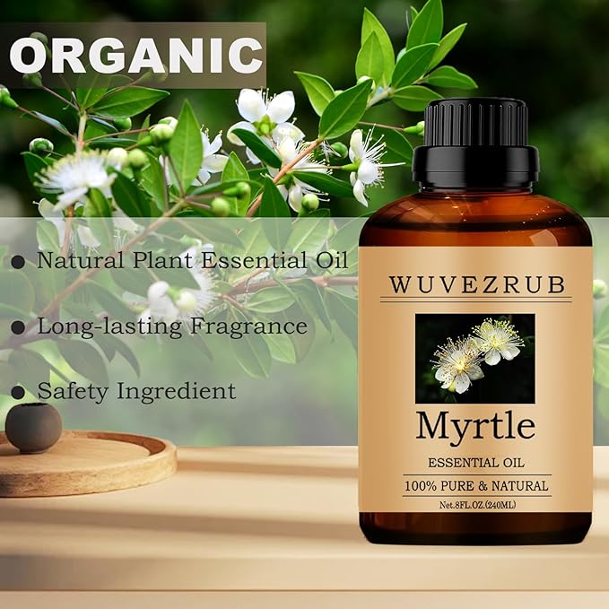 Myrtle Essential Oils 240ML, 100% Pure and Natural Essential Oil for Aromatherapy Diffuser - 8 Fl Oz/Myrtle