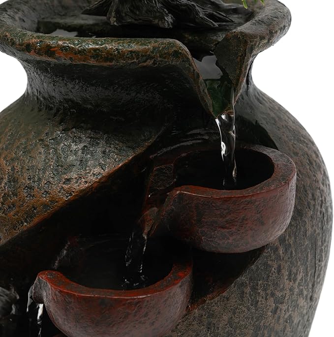 8.7inch Vase Type Artificial Bonsai Tree Fake Plant Mini Tabletop Waterfall Fountain with Water Flow, Indoor Desktop Decoration for Office Restaurant Coffee Home Decor or Festival Birthday Surprise - Bloomnest