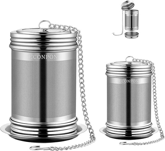2 Pack Reusable Tea Steeper Extra Fine Mesh Tea Infuser Stainless Steel Tea Strainer for Loose Leaf Tea - Bloomnest
