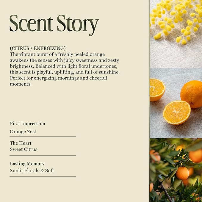 Scented Luxury Candles in Handmade Ceramic Jars, Soy Wax | Orange Blossom – Orange & Mimosa, Large Candle | Non Toxic, 2 Wicks, Reusable Big Orange Jar | Natural Spring Aromatherapy for Women & Men - Bloomnest