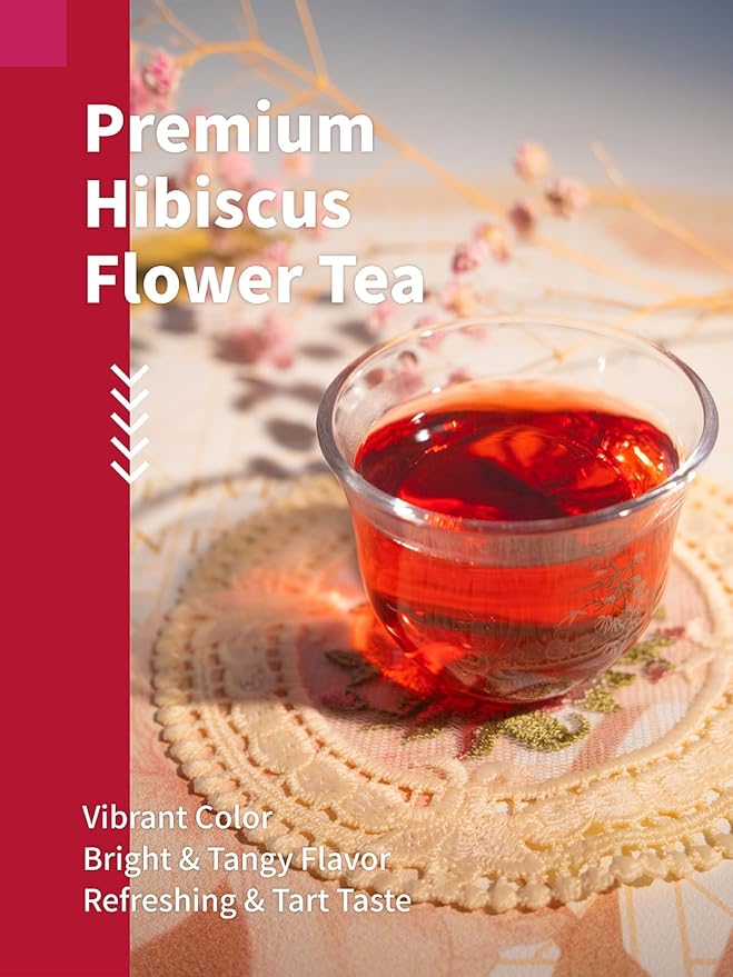 HYNTMYT Hibiscus Tea Bags, Premium Hibiscus Flowers Tea, Bright & Tart Flavor, Caffeine Free, 120 Count - Bloomnest