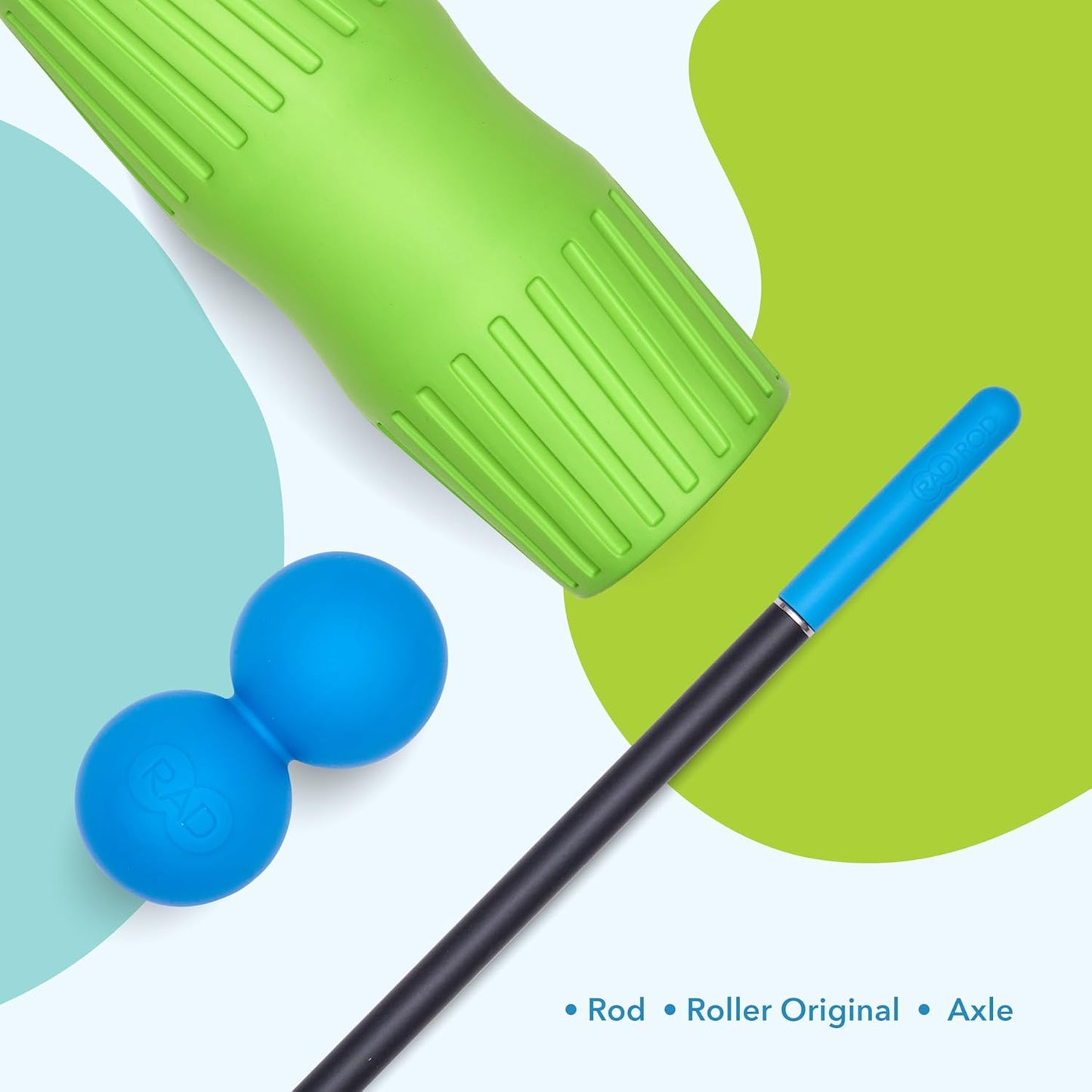 RAD Mobility Starter Pack for Myofascial Release, Muscle Recovery, and Tension Relief – Includes Exercise Foam Roller, Peanut Massage Ball, and Massage Stick