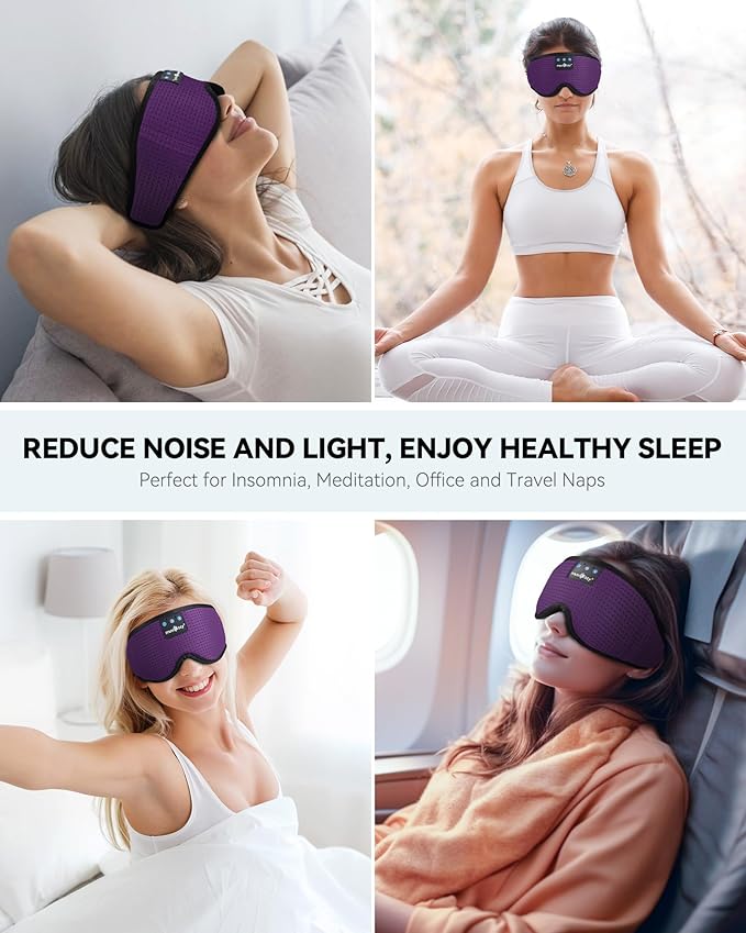 MUSICOZY Sleep Headphones Bluetooth Sleep Eye Mask for Sleeping Wireless Music Sleeping Headphones Headband Eye Mask Sleep Earbuds for Side Sleepers Men Women with Speakers Cool Tech Gadgets - Bloomnest