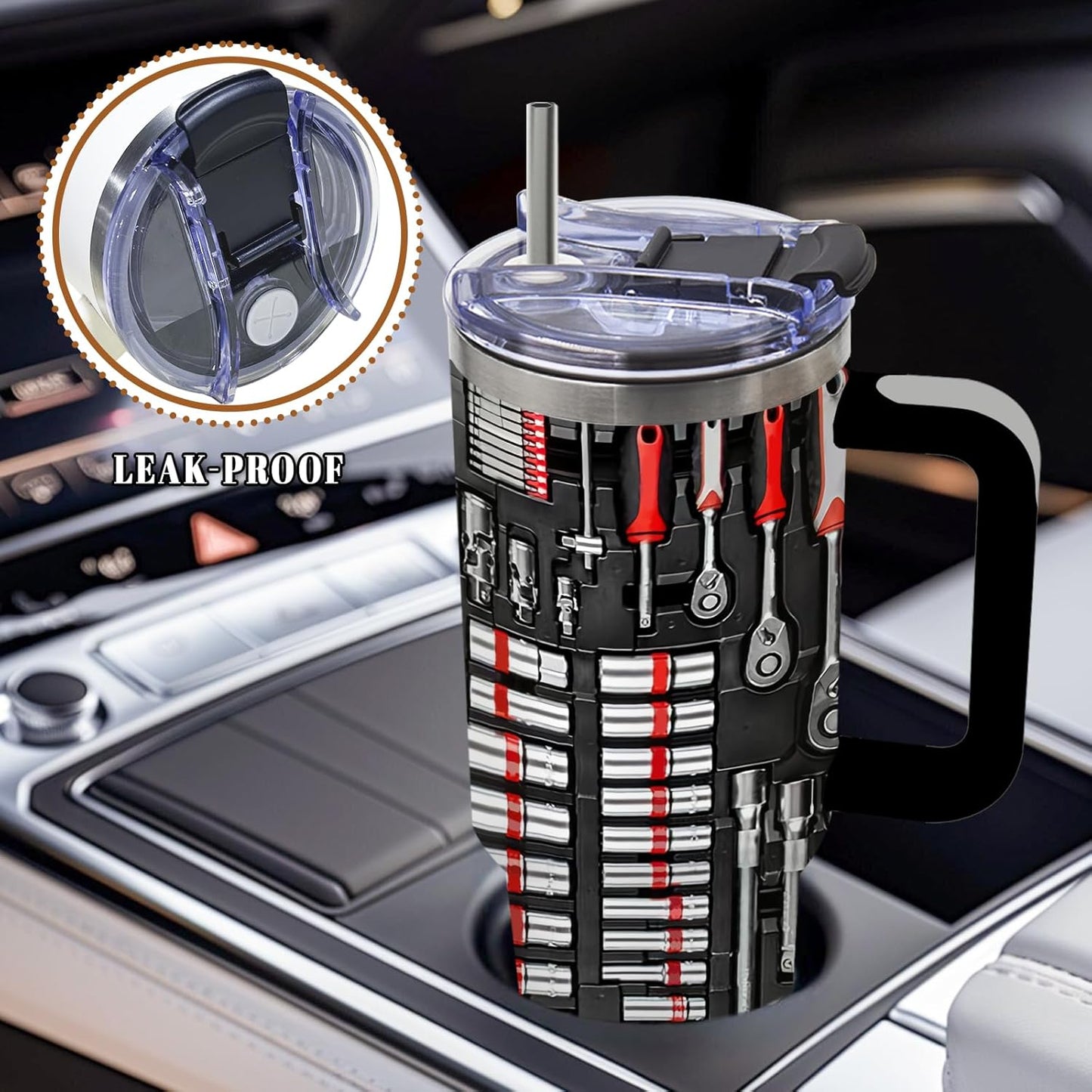 DUUV Mechanic Gifts, Mechanic Tumbler 40 Oz, Stainless Steel Insulated Mug, Christmas Thanksgiving Birthday Gifts for Mechanics Car Enthusiasts, Funny Coffee Travel Mug for Auto Repair Workers, 1PCS