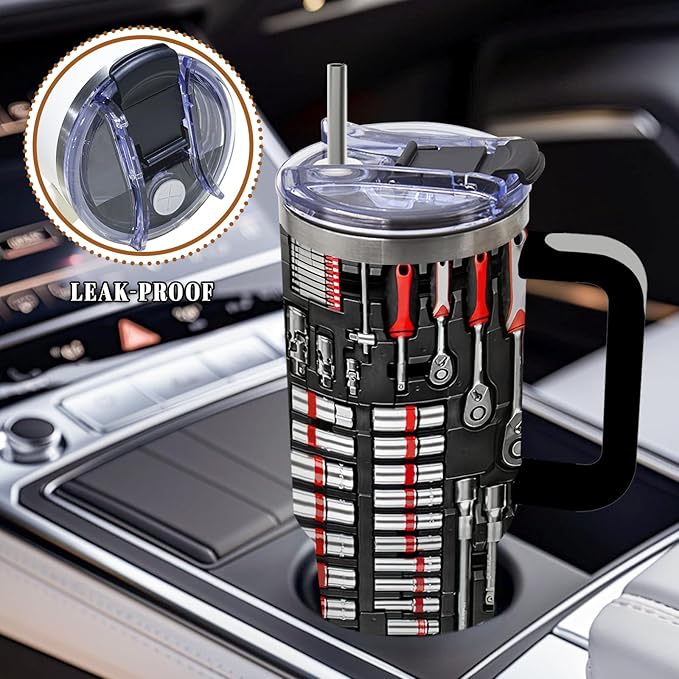DUUV Mechanic Gifts, Mechanic Tumbler 40 Oz, Stainless Steel Insulated Mug, Christmas Thanksgiving Birthday Gifts for Mechanics Car Enthusiasts, Funny Coffee Travel Mug for Auto Repair Workers, 1PCS - Bloomnest