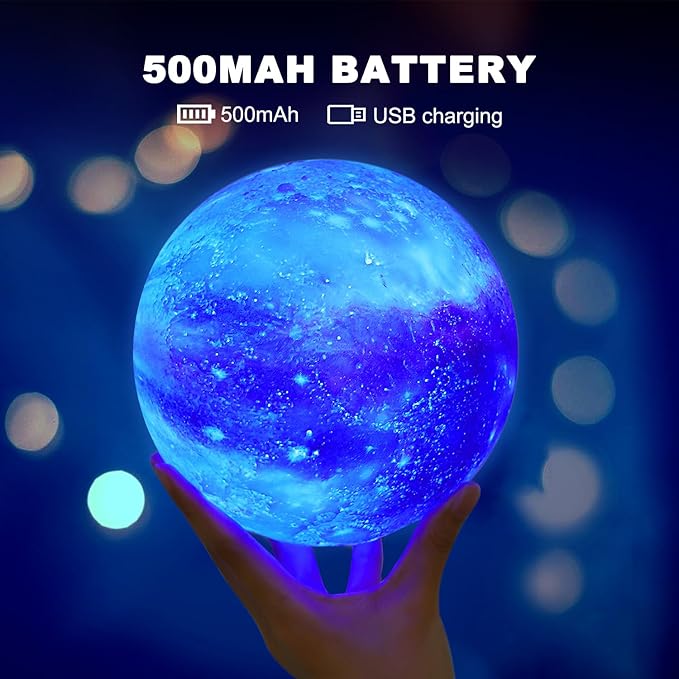 Moon Lamp Galaxy Lamp 6 inch 16 Colors LED 3D Moon Light, Remote & Touch Control Lava Lamp Moon Night Light Gifts for Girls Boys Kids Women Birthday - Bloomnest