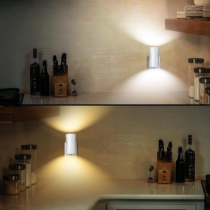 Led Night Lights Plug into Wall, 3000K/5000K Switchable, 2 Pack, Plug in Night Light, 0-100LM Dimmable Night Light, Modern Nightlights, Dusk To Dawn Sensor for Bedroom Bathroom Kitchen Stairs - Bloomnest