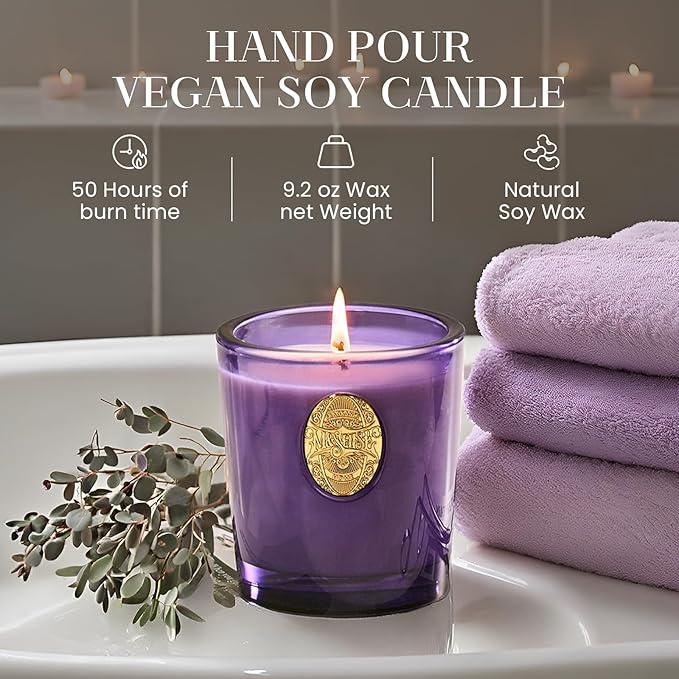 M&SENSE Natural Strong Soy Candle | Berry Rose & Purple | 9.2 oz, 50H Burn Time | Luxury Scented Candle for Relaxation, Gifting, Home Décor | Ideal for Bedroom, Office, Party Ambiance - Bloomnest