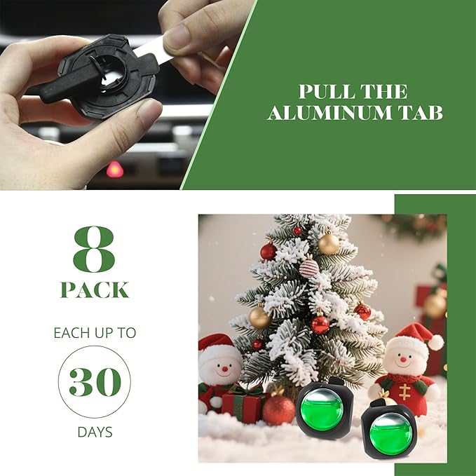 Car Air Freshener Vent Clips, 8 Pack, Provides Long-Lasting Scent, Up to 240 Days, Odor Eliminator (Cedar) - Bloomnest