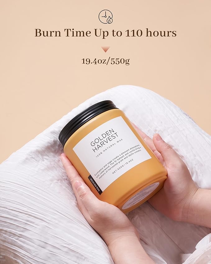 M&SENSE Fall Harvest Scented Candles, 19.4oz 110 Hours Large Natural Soy Long Lasting Slow Burning 2 Wick Scented Candle for Relaxing Stress Relief & Holiday - Bloomnest