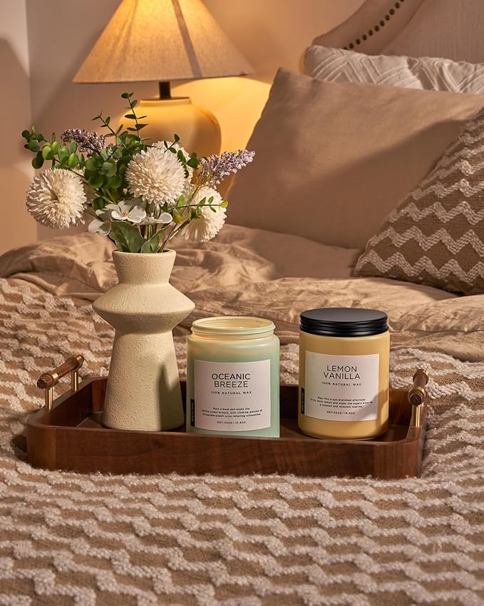 M&SENSE Candle Oceanic Breeze Scented, 19.4oz 110 Hour Long Lasting 2 Wick Pineapple & Mango Scent Natural Soy Candles for Home Scented for Stress Relief & Women/Men - Bloomnest
