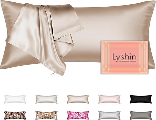 Silk Body Pillow Cover with Zipper, Mulberry Silk Pillow Cases Body Size Ultra Smooth and Soft Breathable Cooling Silk Satin Body Pillowcase for Hair and Skin (20x54 Inches, 1 Pack) - Bloomnest