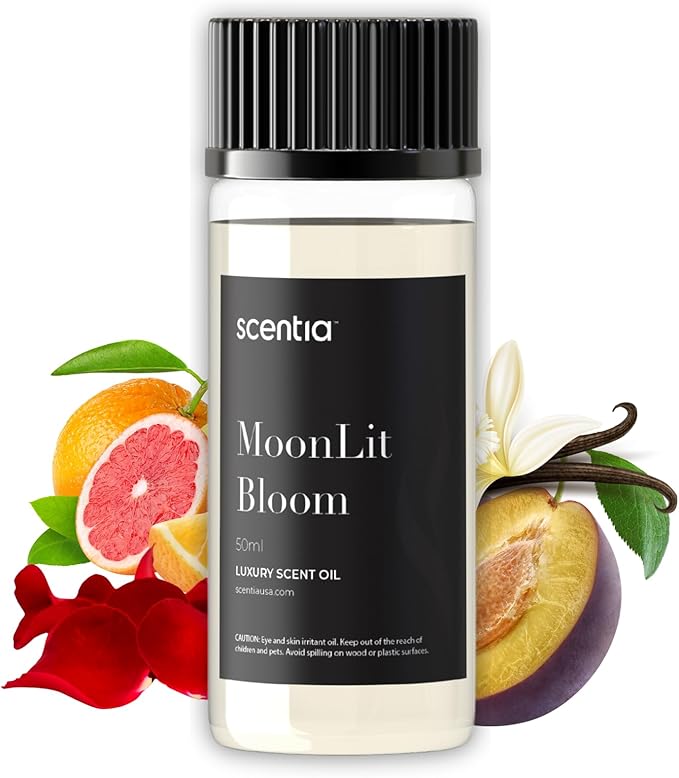Moonlit Bloom Diffuser Oil | Romantic Essential Aromatherapy Oil for Love and Date Night | Valentine Collection with Rose Petal, Vanilla, Amber & Woods | 50ml | 1.69 Fl Oz, Thanksgiving Gift - Bloomnest
