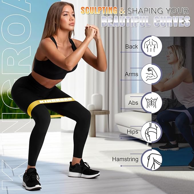 Resistance Band Pull Up Assistance Bands,Set of 5 Resistance Heavy Duty Exercise Stretch Fitness Bands for Stretching Power Lifting Workout Training with Instruction Guide - Bloomnest