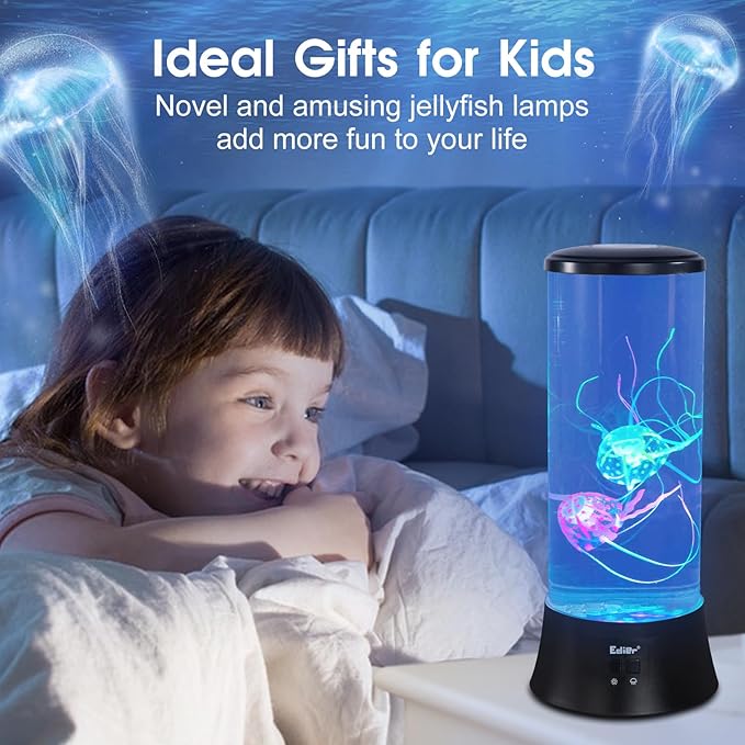 EDIER Jellyfish Lamp, LED Fantasy Jelly Fish Light, 7 Color Setting Jellyfish Tank Table Lamp Decorations for Home Office Decor Great Gifts for Kids - Bloomnest