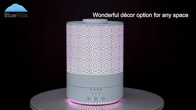 BlueHills 2500 ML XL Essential Oil Diffuser Aroma Humidifier with Timer for Large Home Decor Baby Rooms Big Huge 2.5 L Capacity Long Run Color Changing Lights Decorative Design High Mist White- F002 - Bloomnest