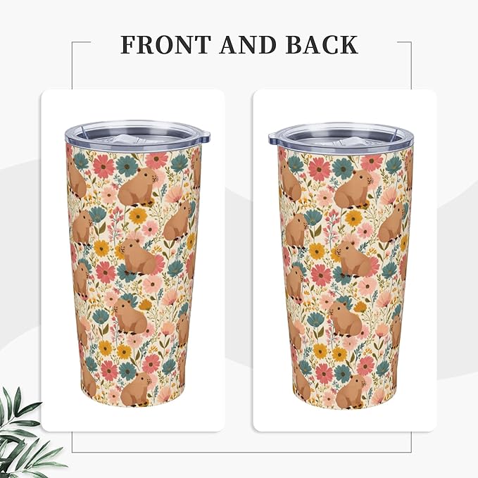Tumbler with Lid and Straw 20 oz Stainless Steel Cup Insulated Tumbler Coffee Mug for Home Office or Car Christmas Birthday Gifts - Bloomnest