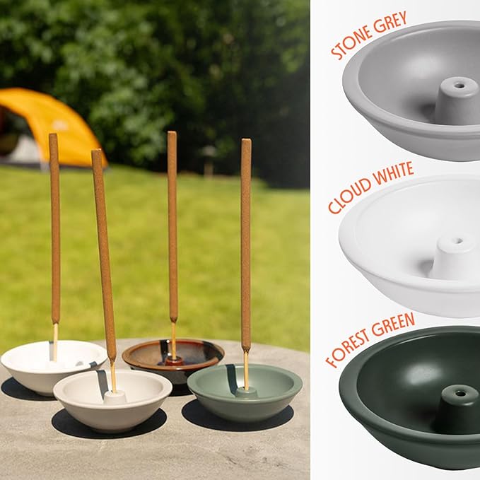 Murphy’s Naturals Stoneware Incense Stick Holder, Cloud White, 4.5” Ash Catcher for Outdoor Use, Durable & Stylish Design for Easy Clean-Up, 1-Pack - Bloomnest