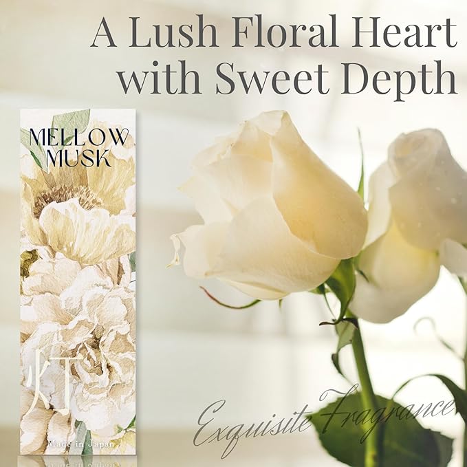 Luxury Japanese Incense Sticks 60sticks Mellow Musk White Musk Bergamot Vanila Coreless Low Smoke Natural Charcoal Free Non Toxic Aromatherapy Meditation Calming Stress Relief Relaxation Yoga TOMORI