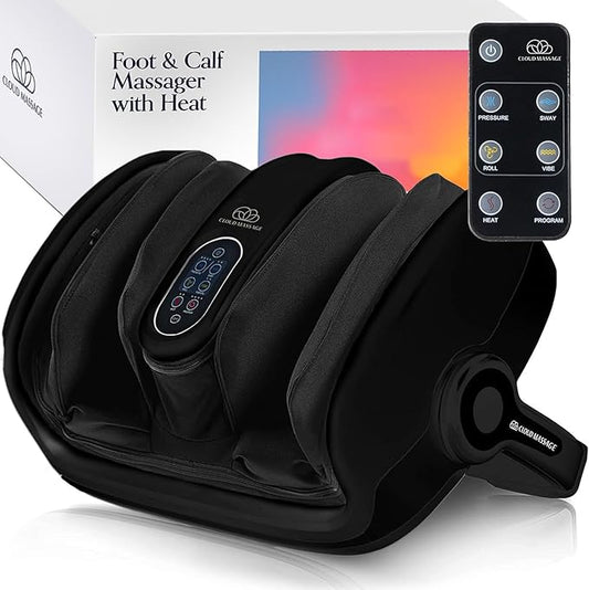 Cloud Massage Shiatsu Foot Massager with Heat, Deep Kneading Therapy for Pain Relief, Circulation, Post-Activity Relaxation - Foot Massager for Plantar Fasciitis, and Arthritis Relief - Bloomnest