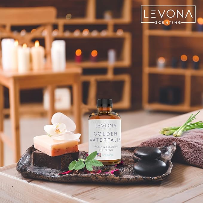 Levona Scent Pure Essential Oils for Diffusers for Home, Hotel & Office - Golden Waterfalls Essential Oils for Diffuser Oil and Humidifiers - Home Luxury Scents - Scented Fragrance Oil Blends - Bloomnest