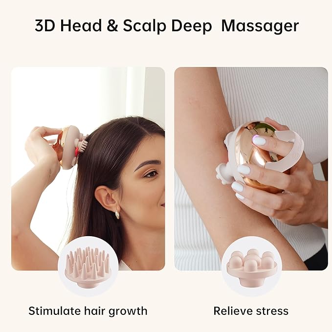COMFIER Scalp Massager Hair Growth with 3 kneading Modes,Waterproof Hair Massage with 8 Claws for Deep Cleansing,Cordless Head Massager,Body Cat Head Scratcher,Christmas Gifts for Women,Men COMFIER