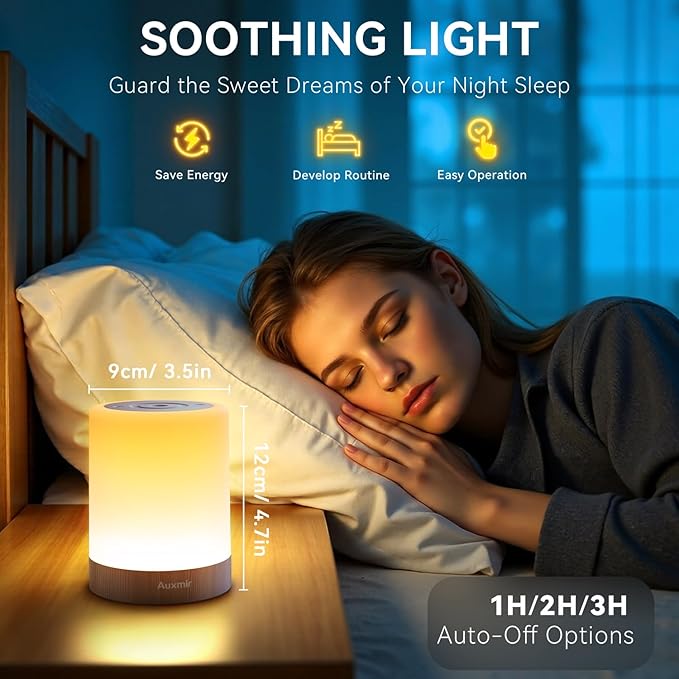 Night Light for Kids Baby, Dimmable Touch Lamp for Nursery, 11 RGB Colors 5 Brightness, Portable Rechargeable Bedside Table Lamp for Nightstand, Kids Night Light for Bedroom Living Room, Dark Brown - Bloomnest