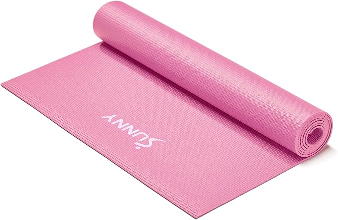 Sunny Health & Fitness Non-Slip Yoga Mat – Durable, Anti-Tear, Lightweight, Cushioned Support for Yoga, Pilates, Stretching Exercises, Meditation and Floor Workouts | Multiple Sizes & Colors - Bloomnest