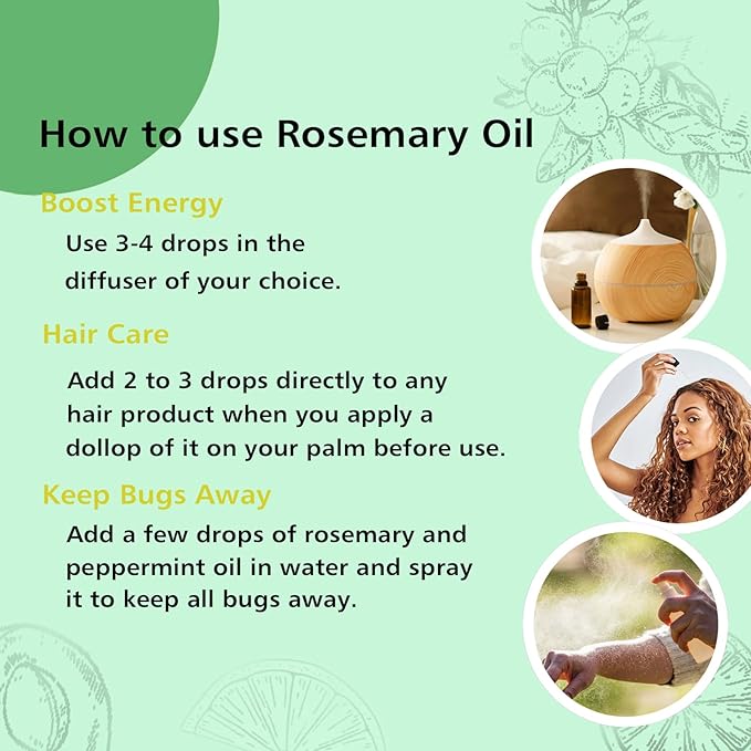 Rosemary Essential Oil, 30ml - Pure, Undiluted Rosemary Oil for Aromatherapy - Bloomnest